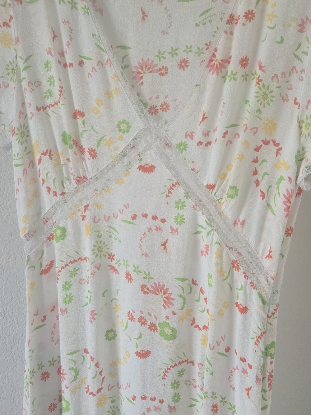 Nasty Gal White Floral Slip Dress with Pastel Blooms - Picture 4 of 11